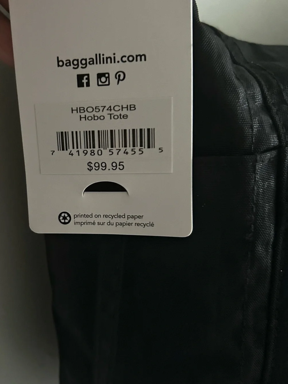 Baggallini Black Hobo Shoulder Bag